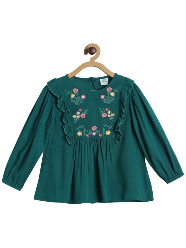     			MINI KLUB Green Rayon Girls Top ( Pack of 1 )