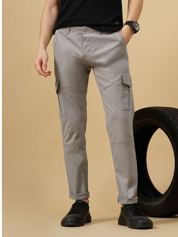     			Paul Street Regular Flat Men's Cargos - Grey ( Pack of 1 )