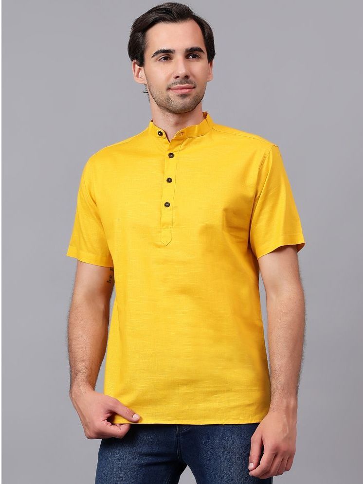     			Yugnik Mustard Cotton Men's Regular Kurta ( Pack of 1 )