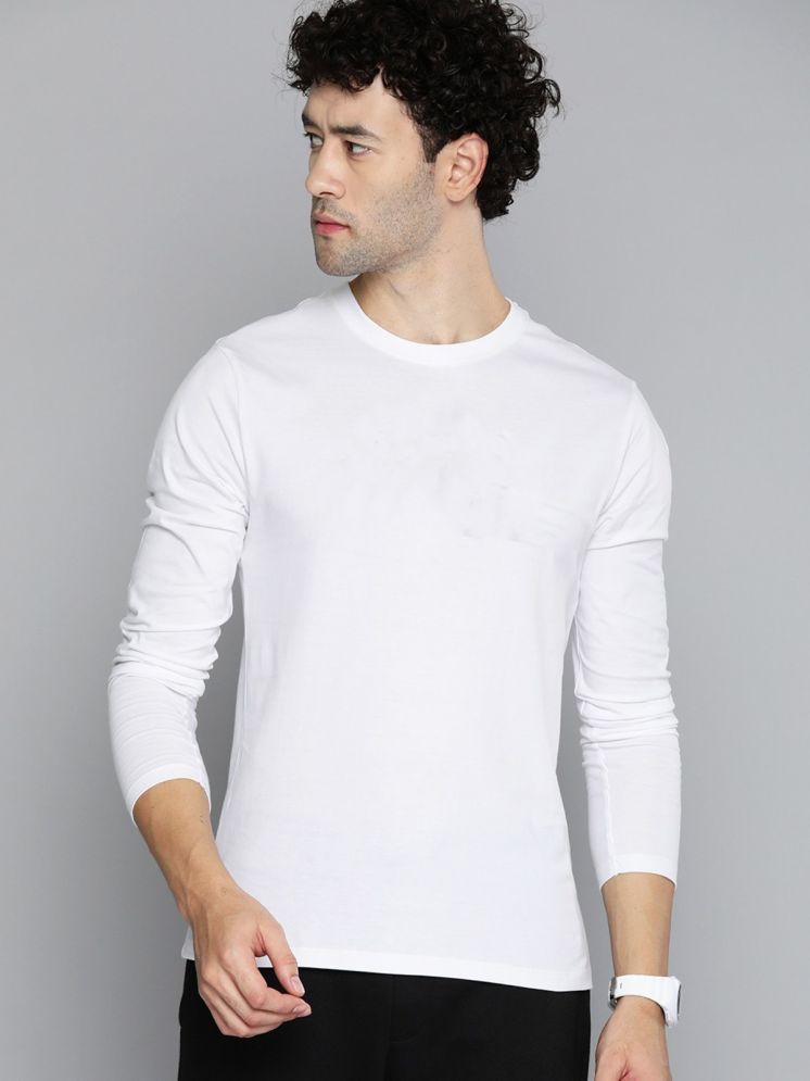     			curvy comfort Cotton Blend Regular Fit Solid Full Sleeves Men's Round T-Shirt - White ( Pack of 1 )