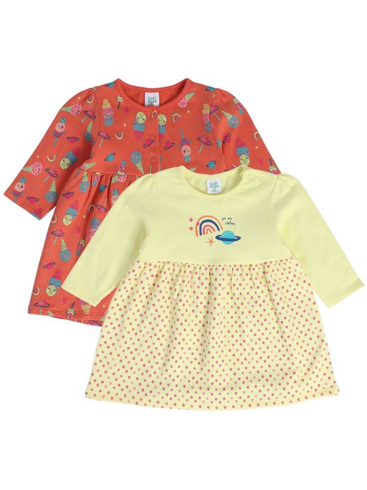     			MINI KLUB Multi Cotton Baby Girl Dress ( Pack of 2 )