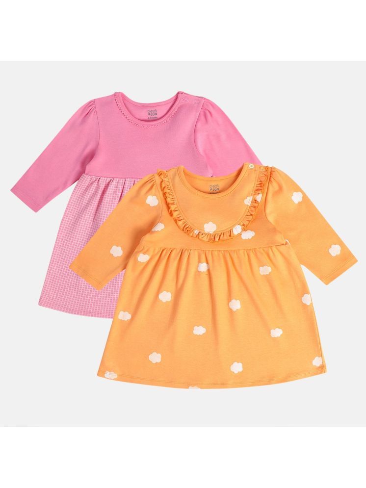     			MINI KLUB Multi Cotton Baby Girl Dress ( Pack of 2 )