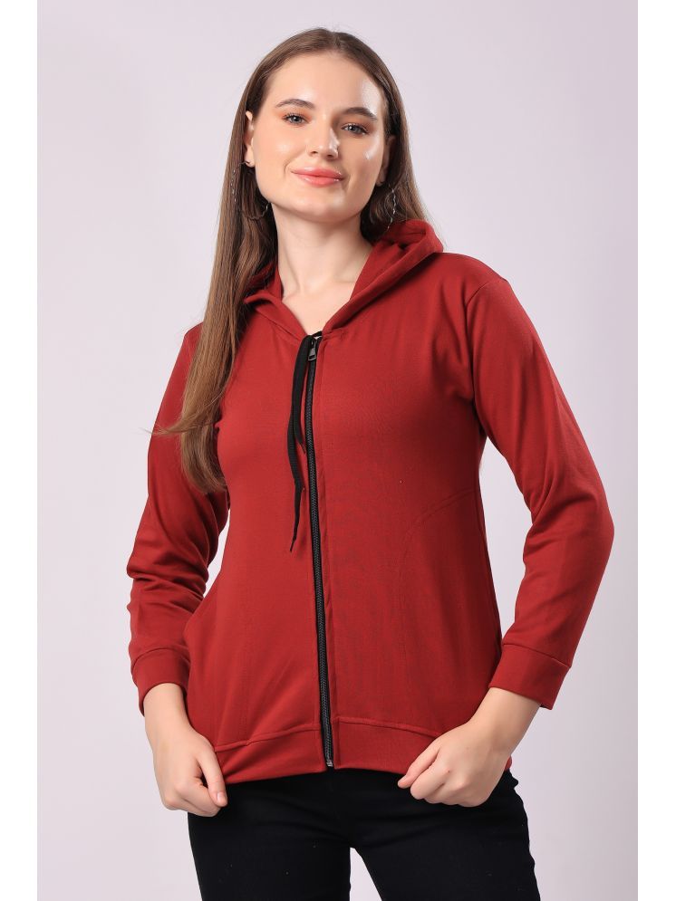     			Affair Cotton Blend Women's Zippered Sweatshirt ( Maroon )