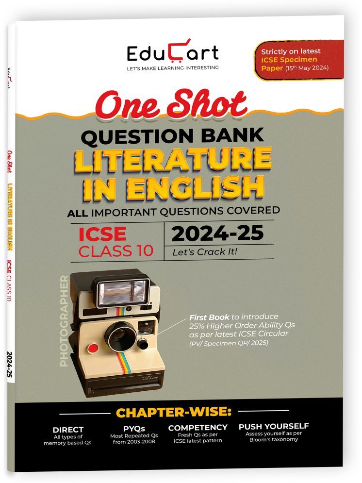     			Educart ICSE Class 10 English Literature One Shot Question Bank 2025 for 2024-25 Exam