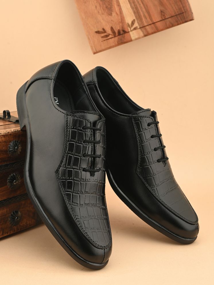     			Fashion Victim Black Men's Derby Formal Shoes