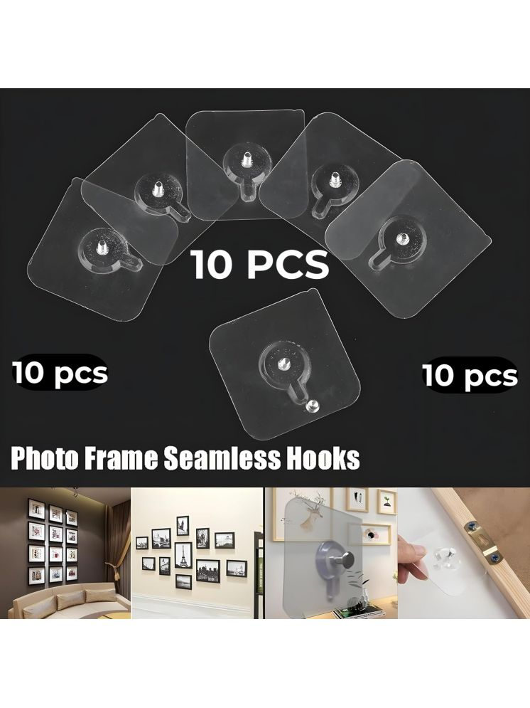     			Photo Frame Hooks & Wall Hangers Tex Hooks Pack of 10 for Wall Heavy Duty, Self Adhesive Hook, Wall hangings, Kitchen Accessories Items,