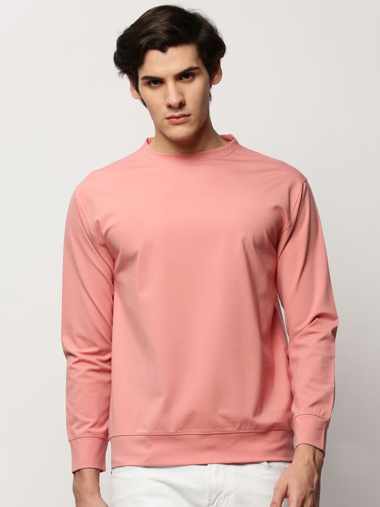     			plusperfaction Cotton Blend Regular Fit Solid Full Sleeves Men's Round T-Shirt - Pink ( Pack of 1 )