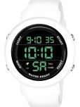 Rhonium White PU Digital Men's Watch