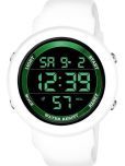 Rhonium White PU Digital Men's Watch