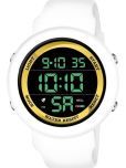 Rhonium White PU Digital Men's Watch