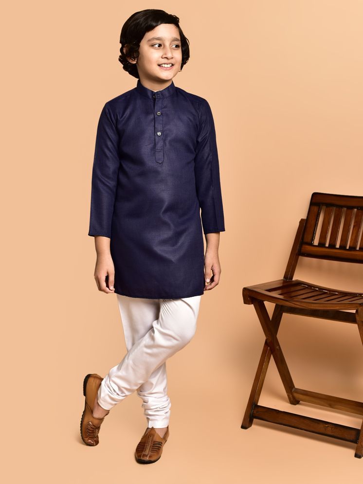     			PRINTCULTR Navy Cotton Blend Boys Kurta Sets ( Pack of 1 )