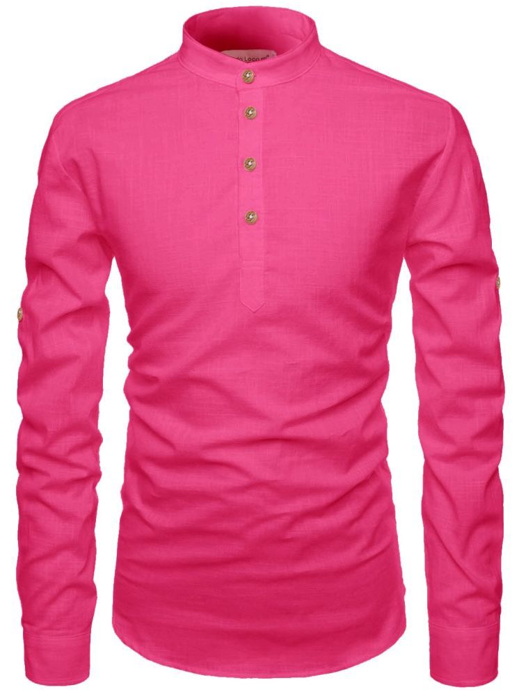     			Vida Loca Pink Cotton Blend Men's Shirt Style Kurta ( Pack of 1 )