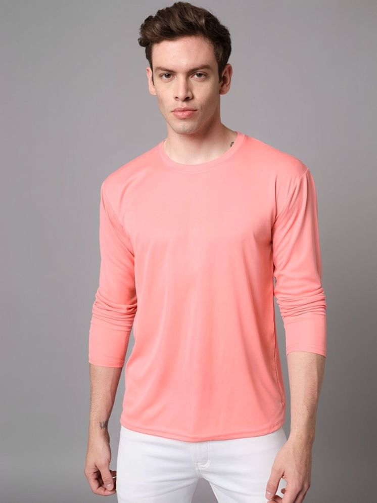     			curvy comfort Cotton Blend Regular Fit Solid Full Sleeves Men's Round T-Shirt - Pink ( Pack of 1 )