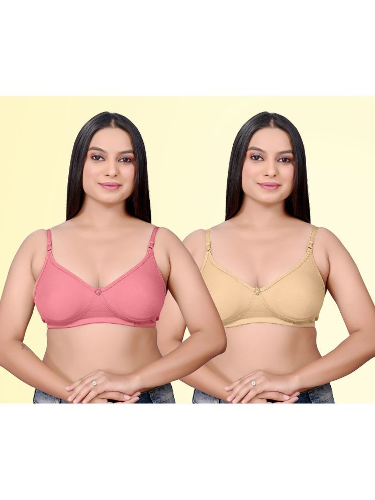     			haya fashion Pack of 2 Cotton Non Padded Women's Everyday Bra ( Multicolor ) Pushup D706