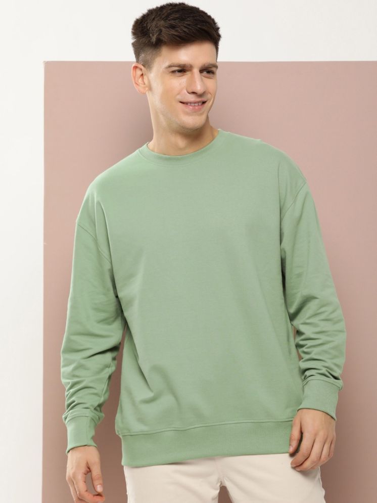     			plusperfaction Cotton Blend Regular Fit Solid Full Sleeves Men's Round T-Shirt - Mint Green ( Pack of 1 )