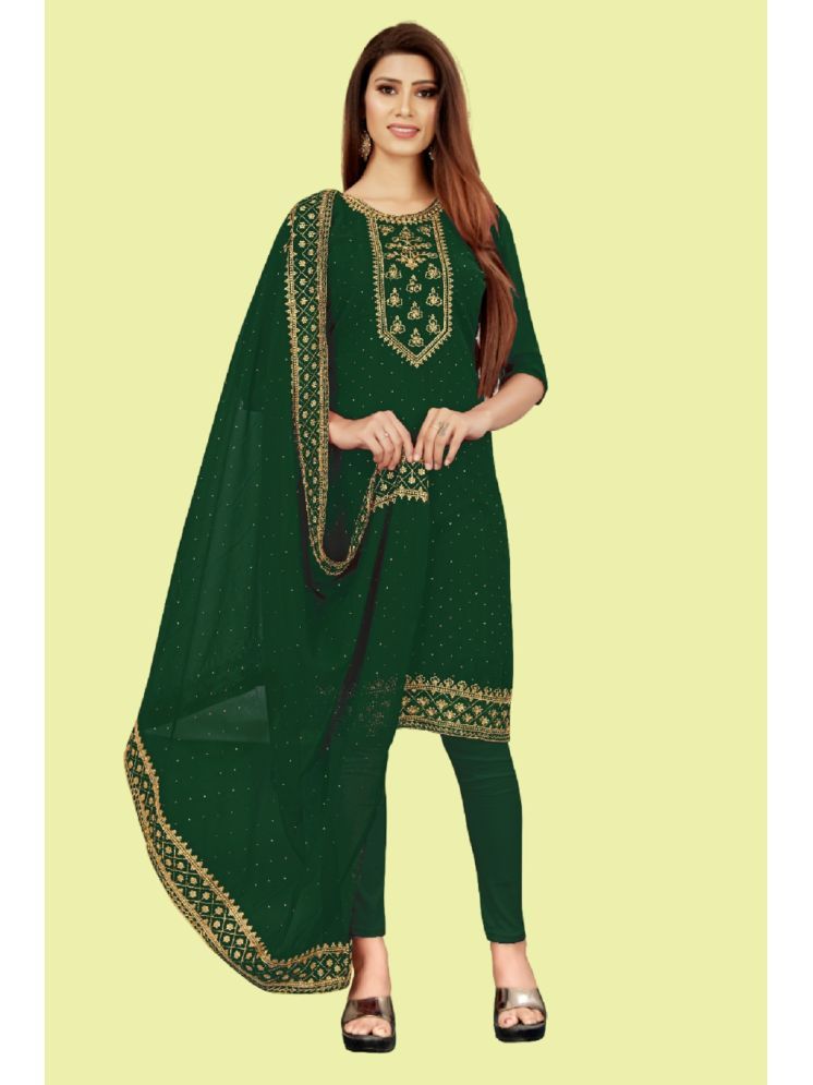     			Lady Shopi Unstitched Georgette Embroidered Dress Material - Green ( Pack of 1 )