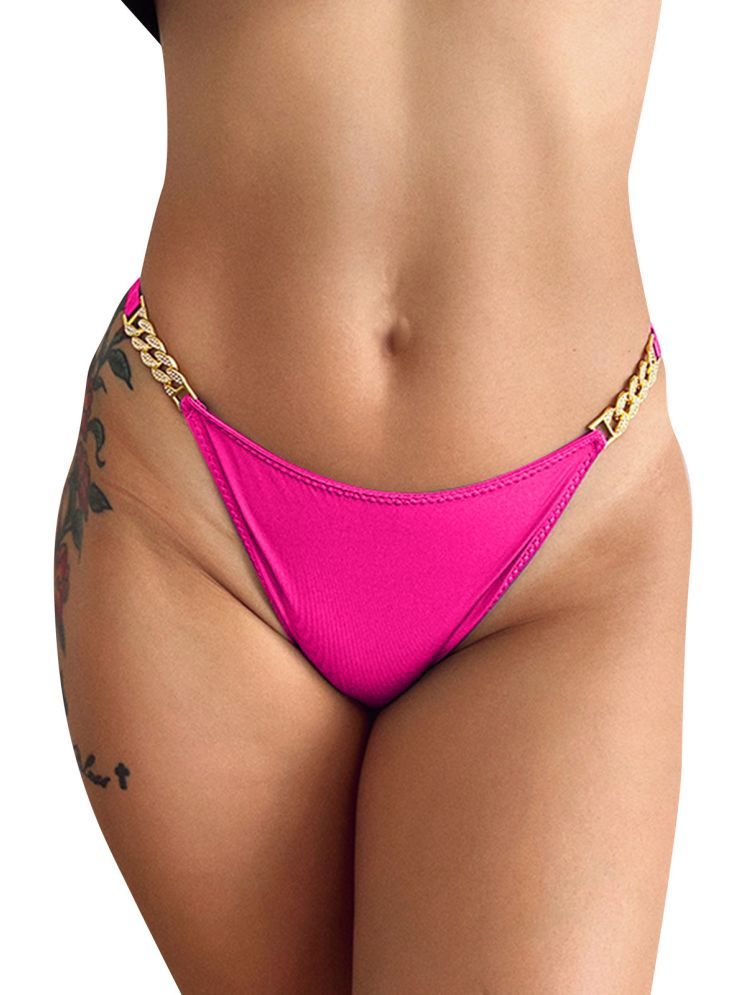     			UR HIGHER SELF Fluorescent Pink Poly Cotton Printed Women's G-Strings ( Pack of 1 )