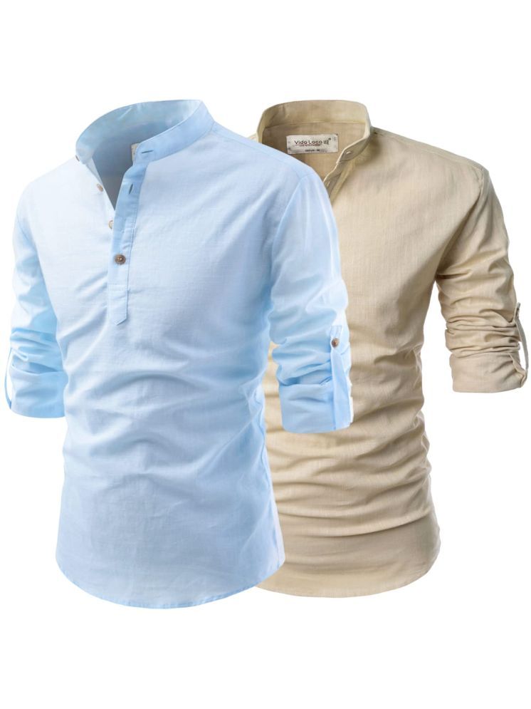     			Vida Loca Ercu Cotton Blend Men's Shirt Style Kurta ( Pack of 2 )