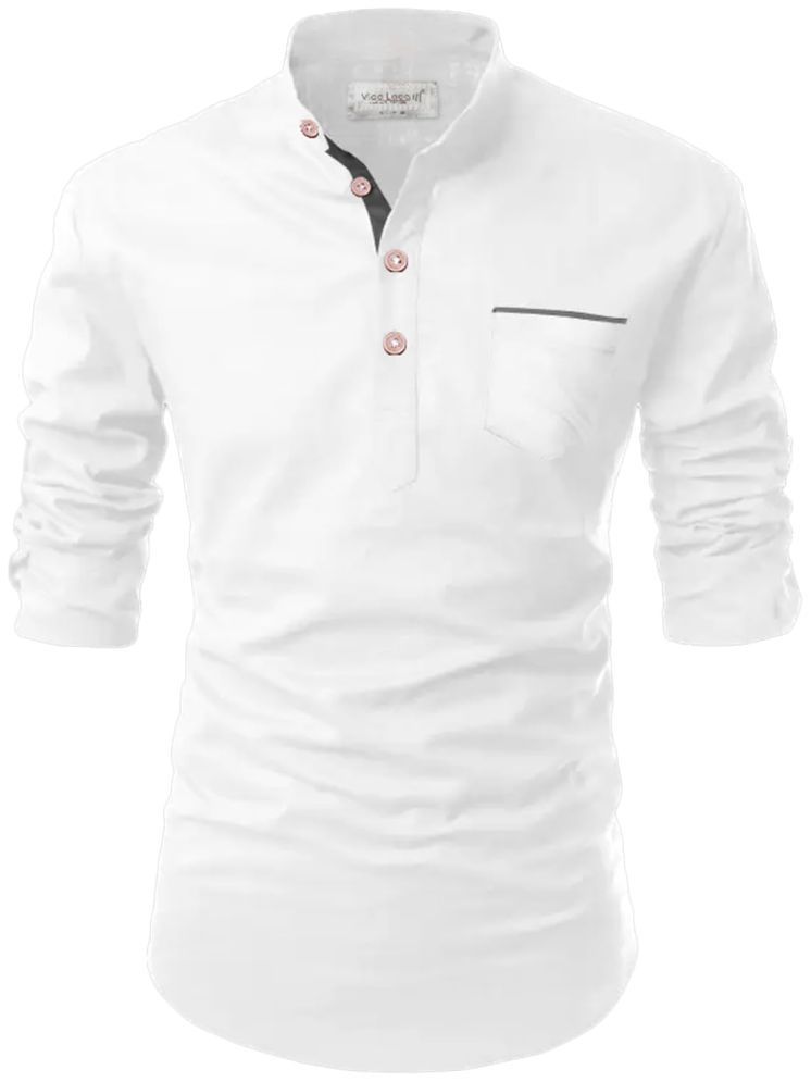     			Vida Loca White Cotton Blend Men's Shirt Style Kurta ( Pack of 1 )