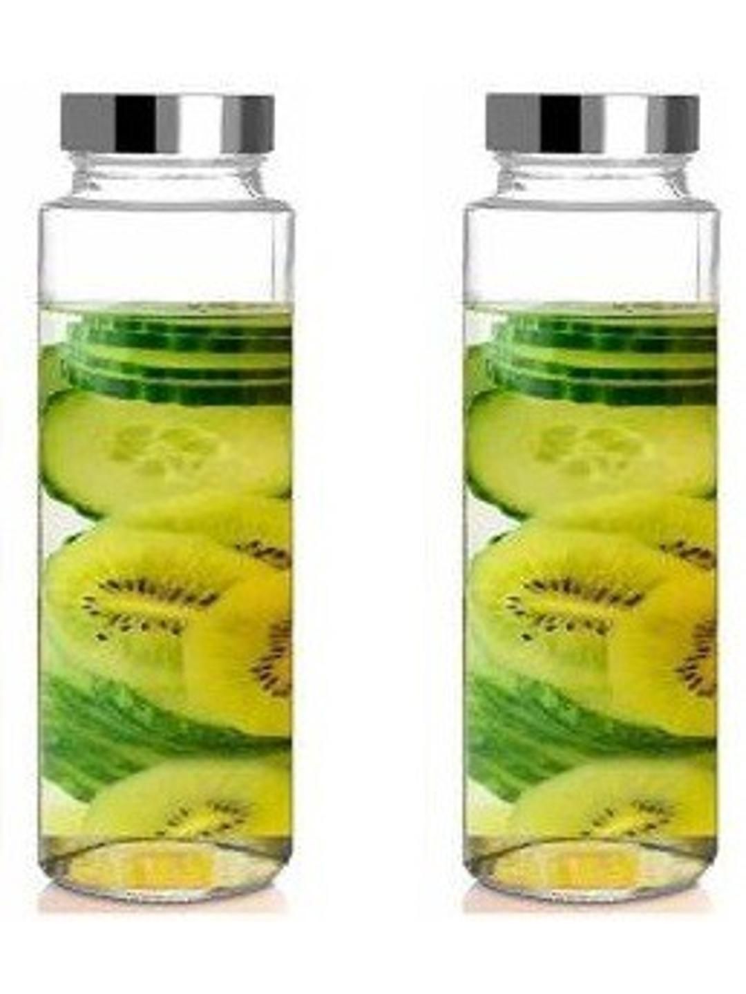     			AFAST Water Milk Serving And Storing Bottle Transparent Glass Water Bottle 750 mL ( Set of 2 )