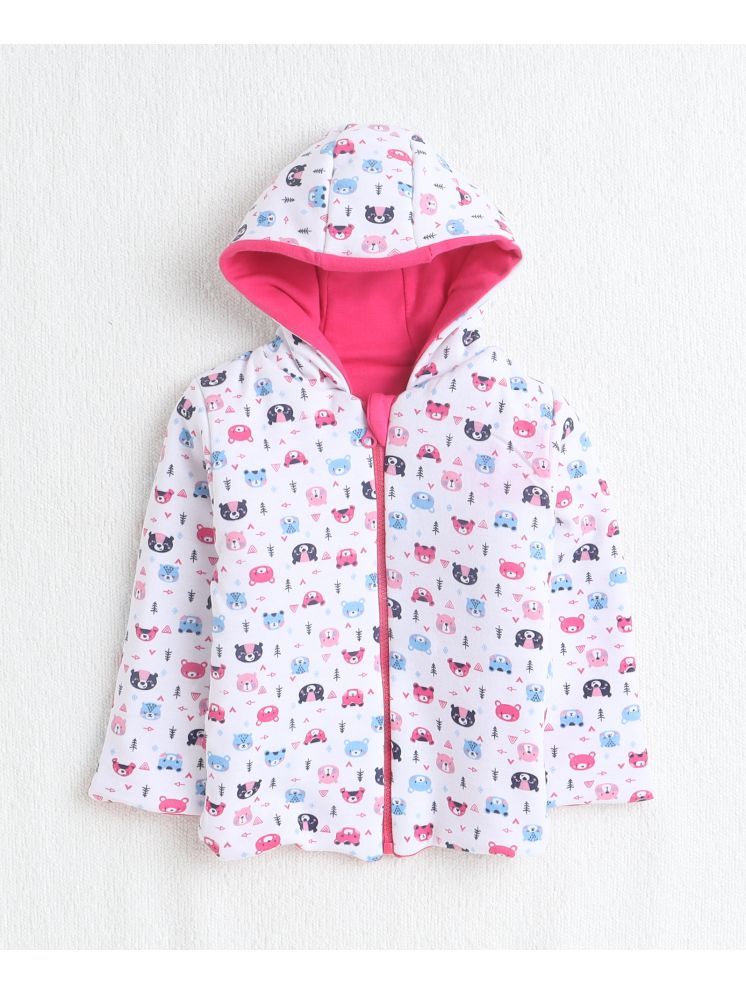     			BUMZEE Pink & White Baby Girls Full Sleeves Cotton Reversible Jacket Age - 12-18 Months