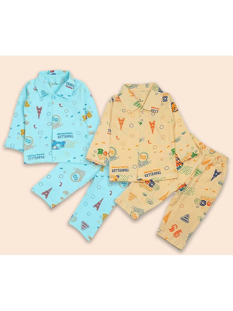     			Kids Pajama Set Combo | Cotton | Nightwear |Night Suit | Sleepwear for Baby/Kids | Soft | Comfortable | Cool Prints | for Boys and Girls  (Pack of 2)