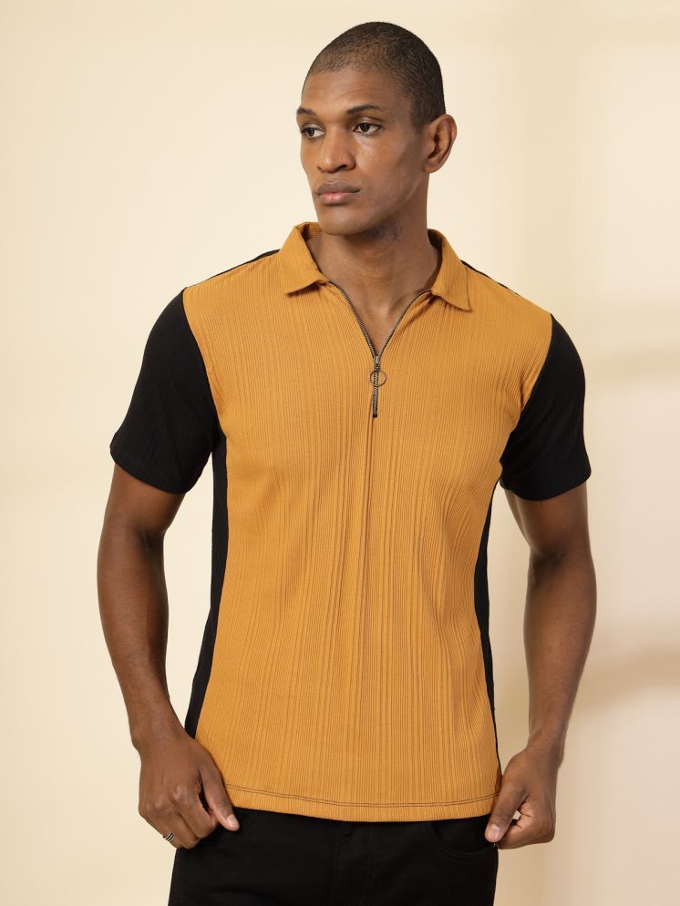     			Rigo Cotton Relaxed Fit Colorblock Half Sleeves Men's Polo T Shirt - Brown ( Pack of 1 )