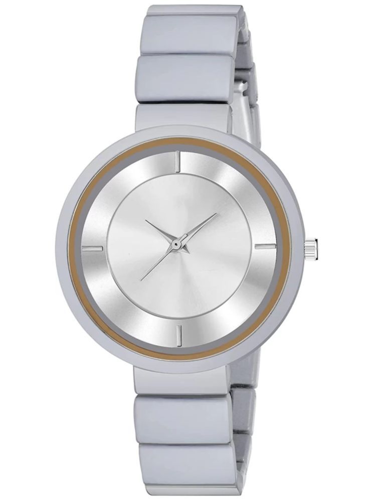     			SHMOFY LUXRY Light Grey Stainless Steel Analog Womens Watch