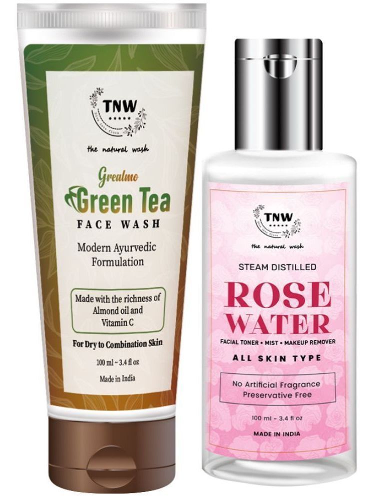     			TNW-The Natural Wash Combo of Green Tea Face Wash & Rose Water Toner | Face Wash For Dirt Removal -Prevents Acne And Purifies Skin 100 ML | Toner For Face - Makeup Remover -For All Skin Types 100 ML