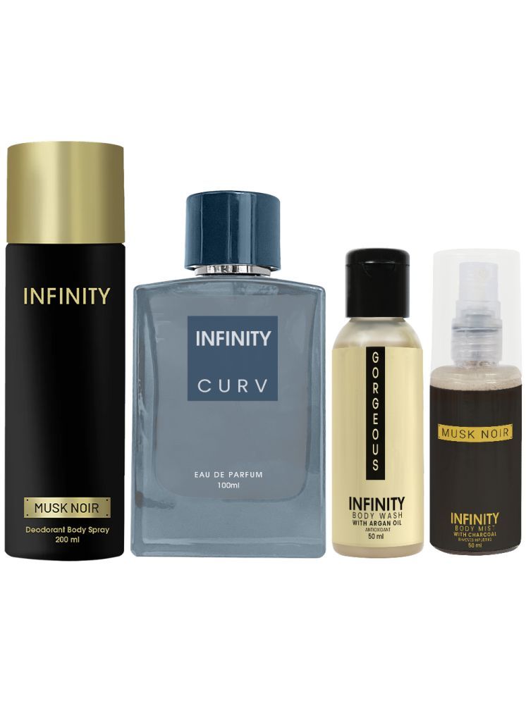     			Infinity Curv Perfume, Musk Noir Deodorant, Gorgeous Body Wash & Musk Noir Body Mist Pack of 4