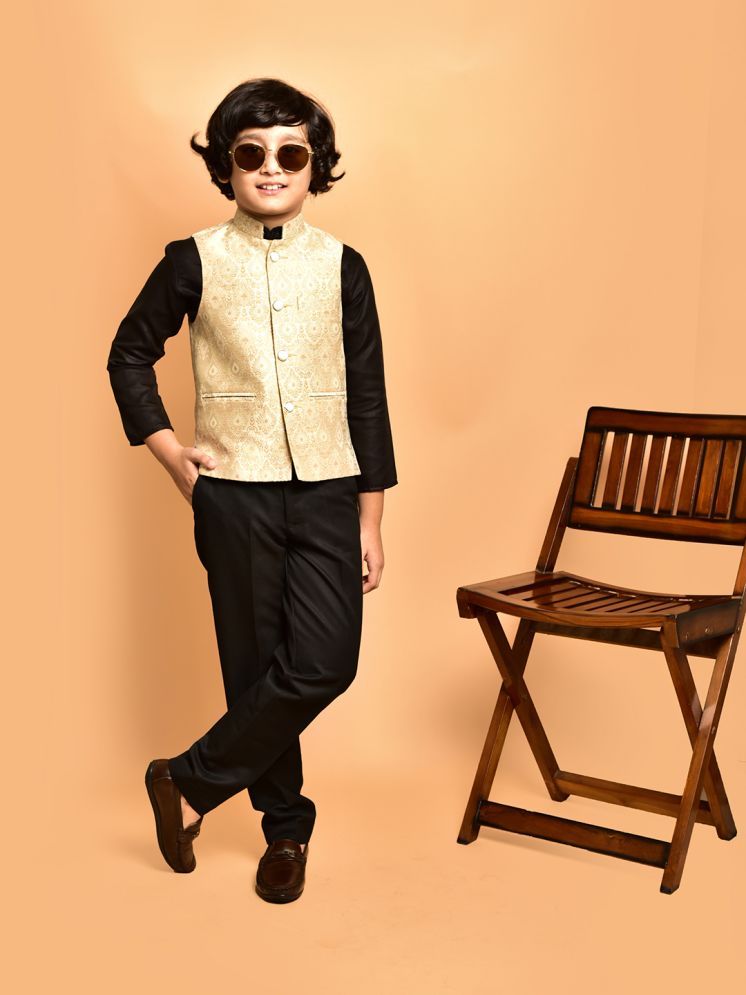     			PRINTCULTR Beige Cotton Blend Boys Nehru Jacket ( Pack of 1 )