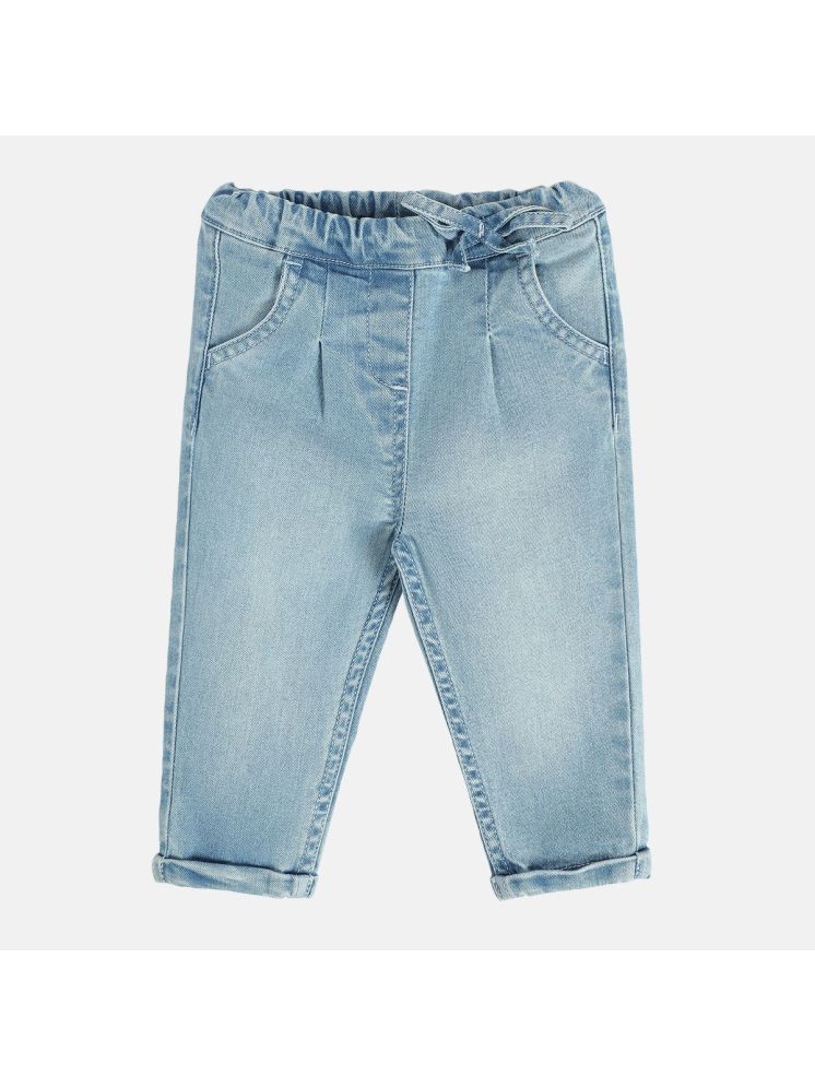     			Miniklub Baby Girls  Full Length Woven Denim Pant (Blue Color)