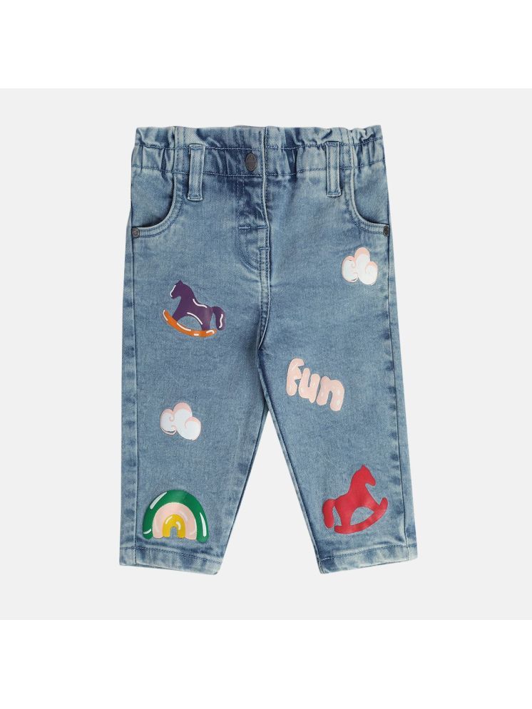     			Miniklub Baby Girls Woven Denim Pant (Blue Color)