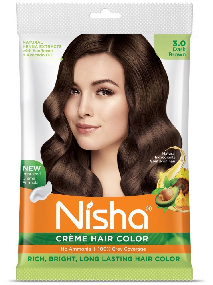     			Nisha Ammonia Free Permanent Hair Color 40 g Brown