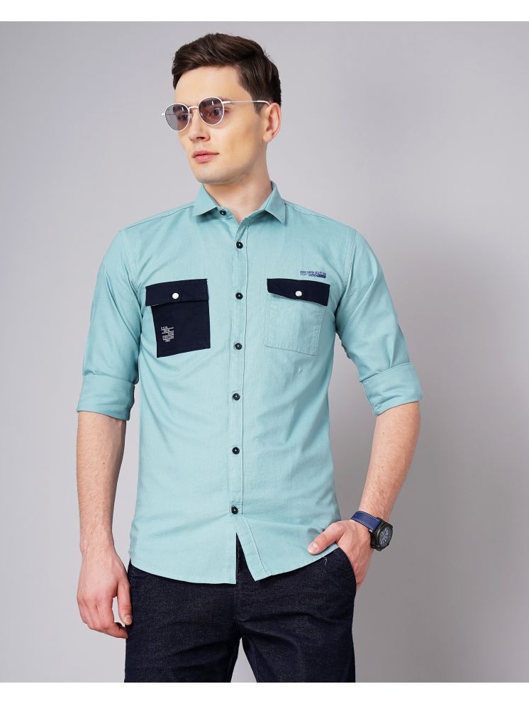     			Paul Street 100% Cotton Slim Fit Solids Full Sleeves Men's Casual Shirt - Green ( Pack of 1 )