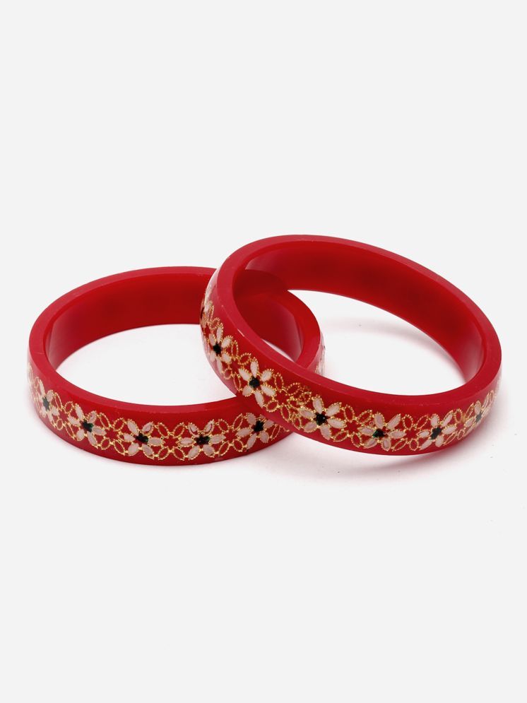     			Zeneme Red Bangle ( Pack of 2 )