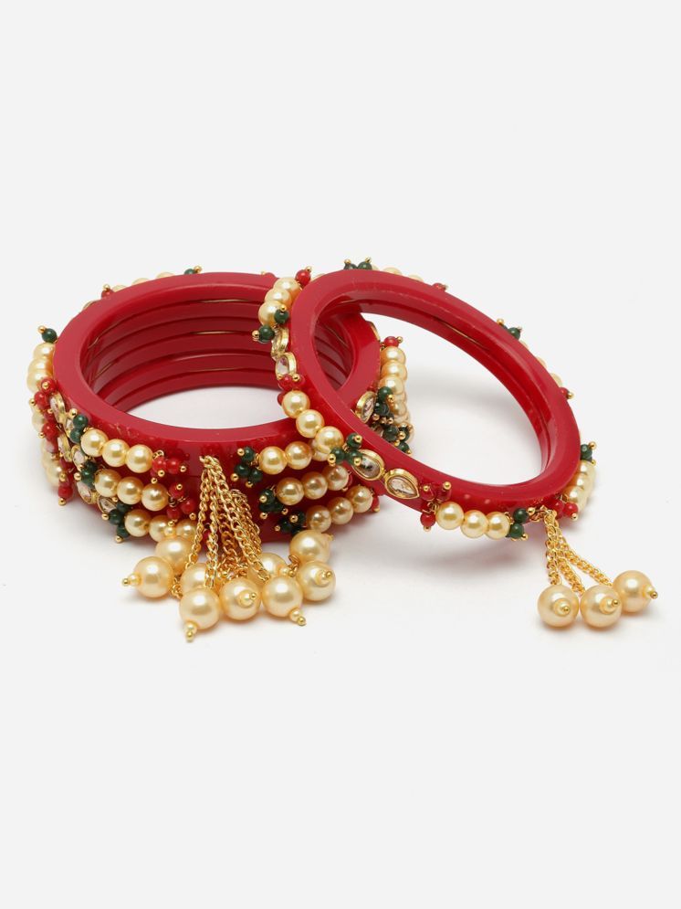     			Zeneme Red Bangle ( Pack of 4 )