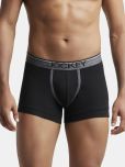 Jockey 8015 Men Super Combed Cotton Rib Solid Trunk with Ultrasoft Waistband - Black