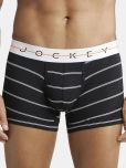 Jockey NY02 Men Super Combed Cotton Elastane Printed Trunk - Black Striped