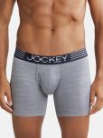 Jockey MM06 Men Microfiber Mesh Elastane Performance Boxer Brief with StayDry Technology - Mid Grey