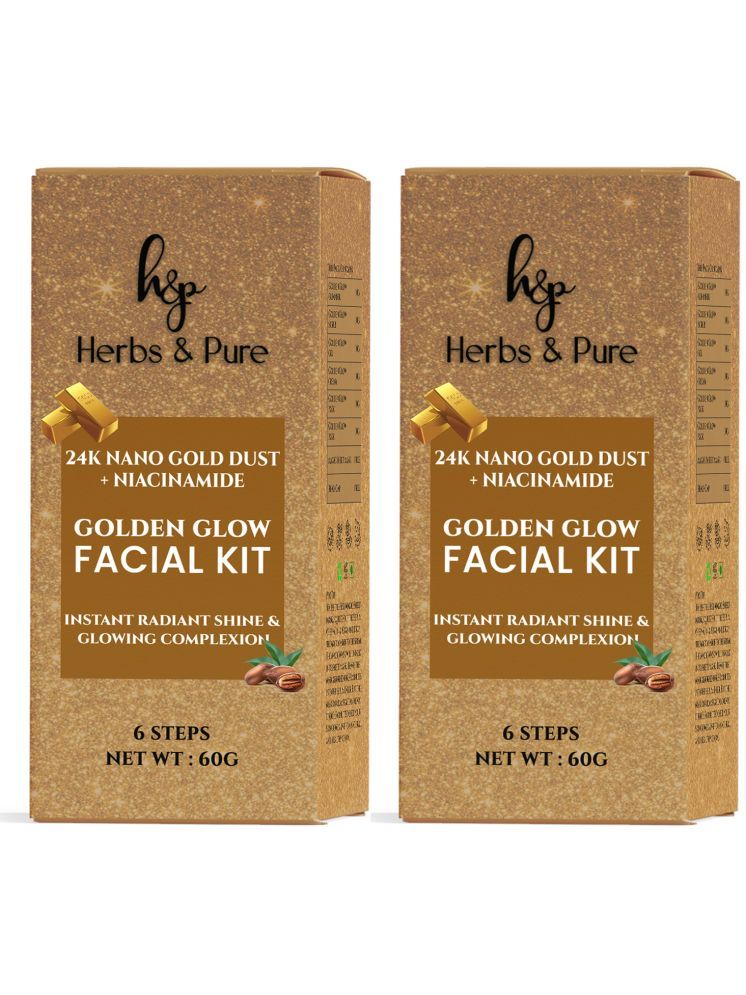     			Herbs and Pure Facial Kit 1 Time Use Facial Kit For All Skin Type Gold 2 ( Pack of 2 )