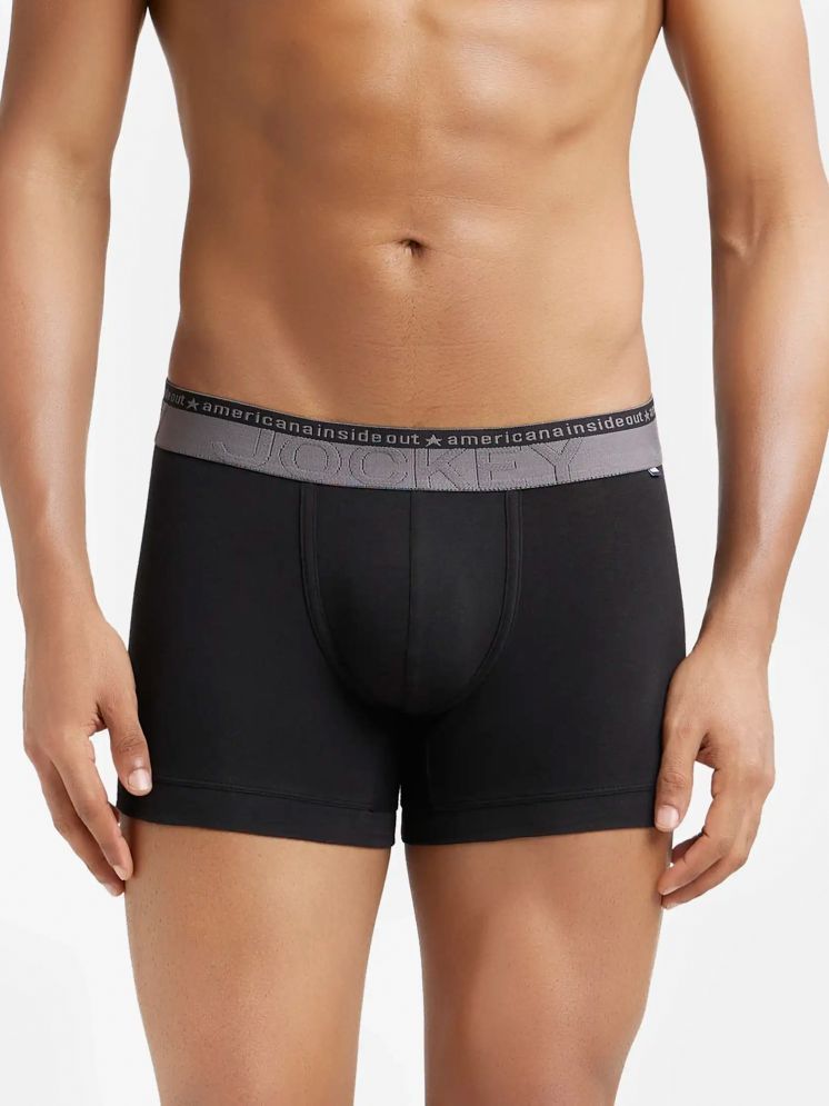     			Jockey US60 Men Super Combed Cotton Elastane Solid Trunk - Black