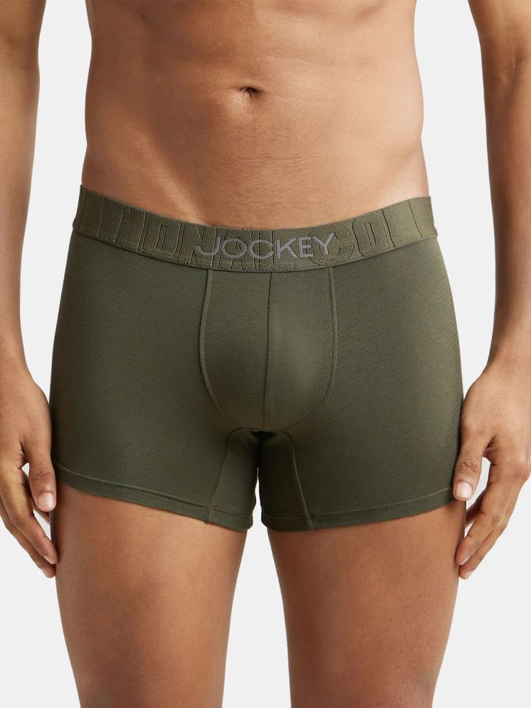     			Jockey IC32 Men Supima Cotton Elastane Stretch Solid Trunk with Ultrasoft Waistband - Forest Night