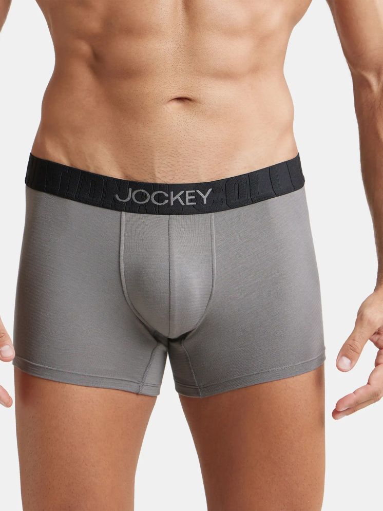     			Jockey IC32 Men Supima Cotton Elastane Stretch Solid Trunk with Ultrasoft Waistband - Gunmetal