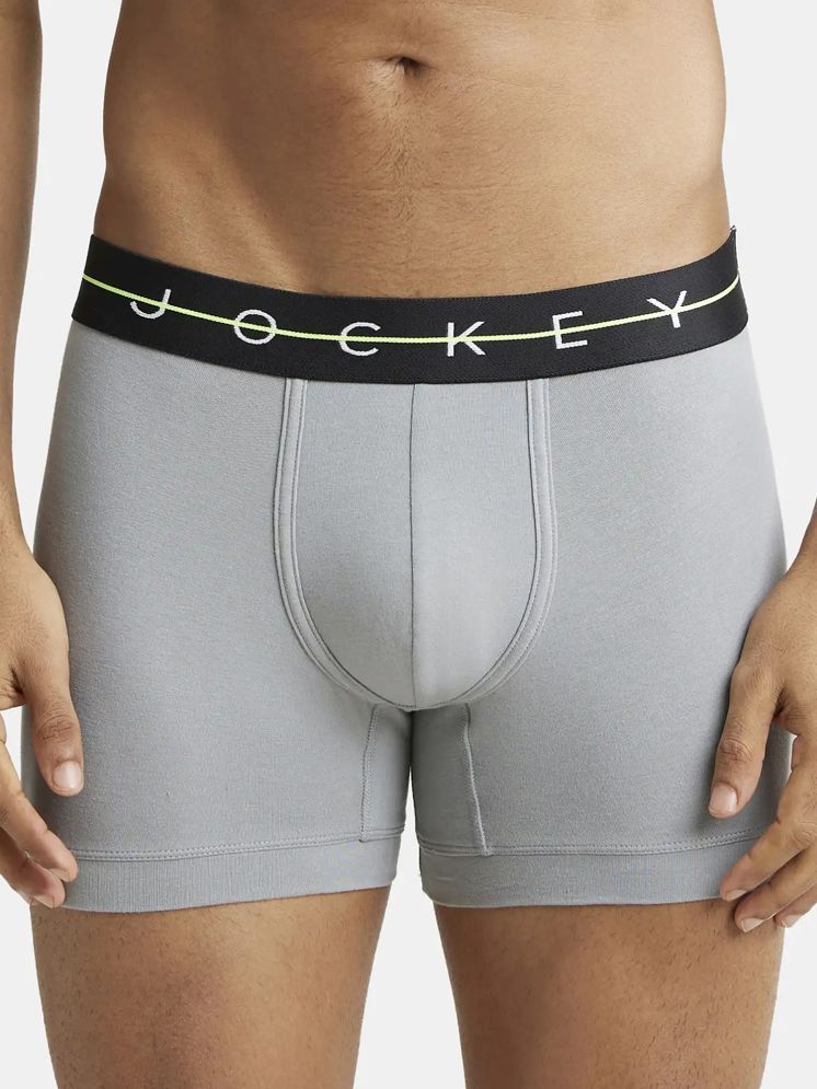     			Jockey NY16 Men Cotton Elastane Stretch Solid Trunk - Monument