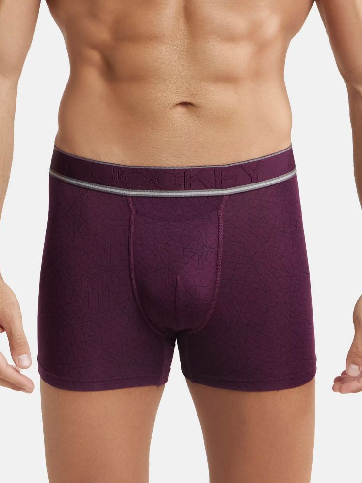     			Jockey HG32 Men Tencel Micro Modal Elastane Stretch Printed Boxer Brief - Potent Purple