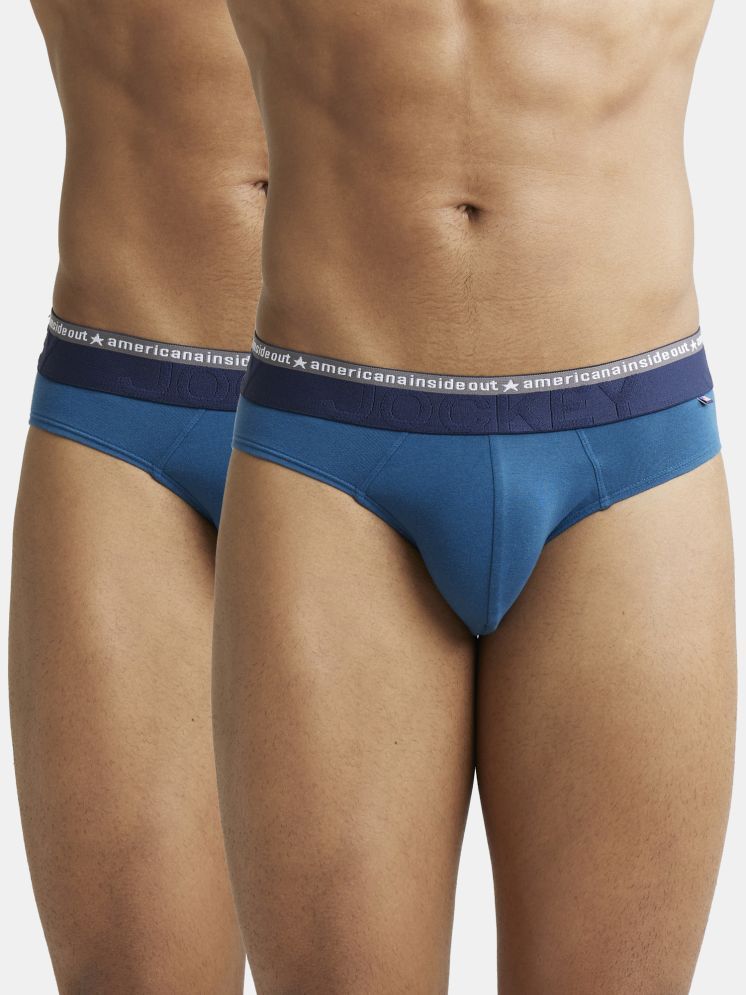     			Jockey US59 Men Super Combed Cotton Elastane Solid Brief - Seaport Teal (Pack of 2)