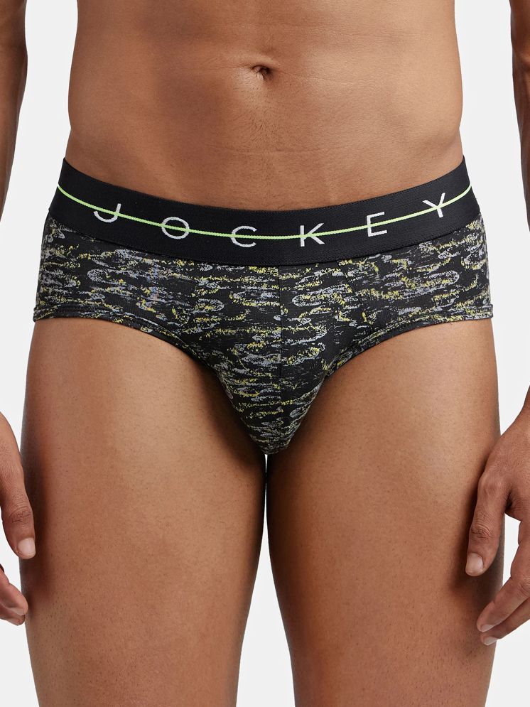     			Jockey NY01 Men Super Combed Cotton Elastane Printed Brief - White