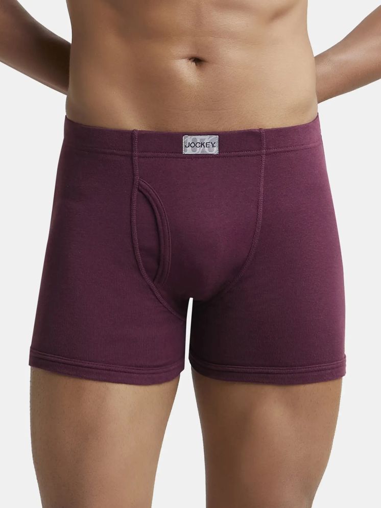     			Jockey 8008 Men Super Combed Cotton Rib Solid Boxer Brief - Wine Tasting