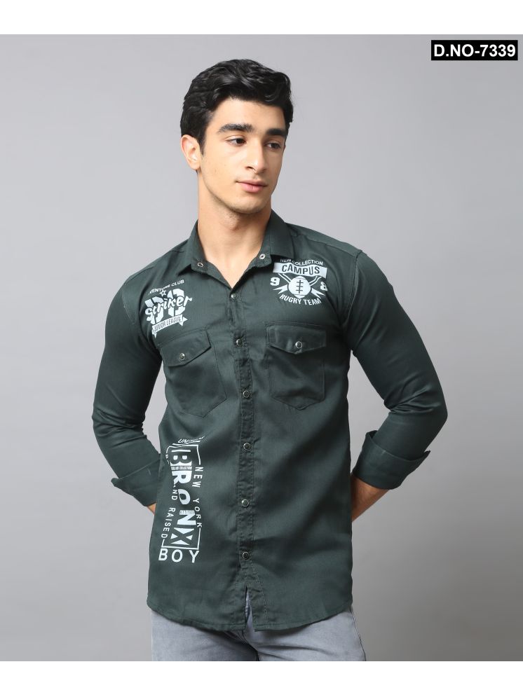     			NEW-18 Cotton Blend Regular Fit Printed Full Sleeves Men's Casual Shirt - Grey ( Pack of 1 )